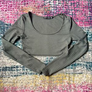 Stylish Long Sleeve Crop Top